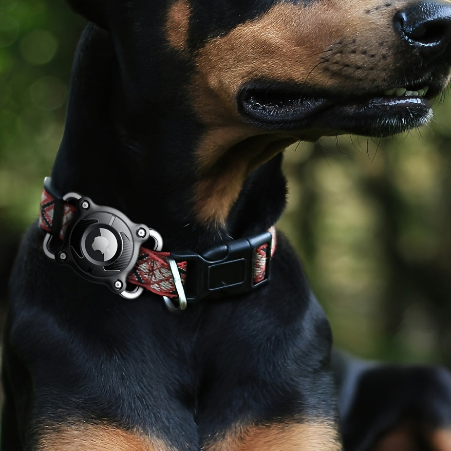 Durable AirTag Pet Collar Case - Waterproof & Rainproof, Stainless Steel Attachment, Full Coverage TPU Dog Collar Holder, Battery-Free Safety Design