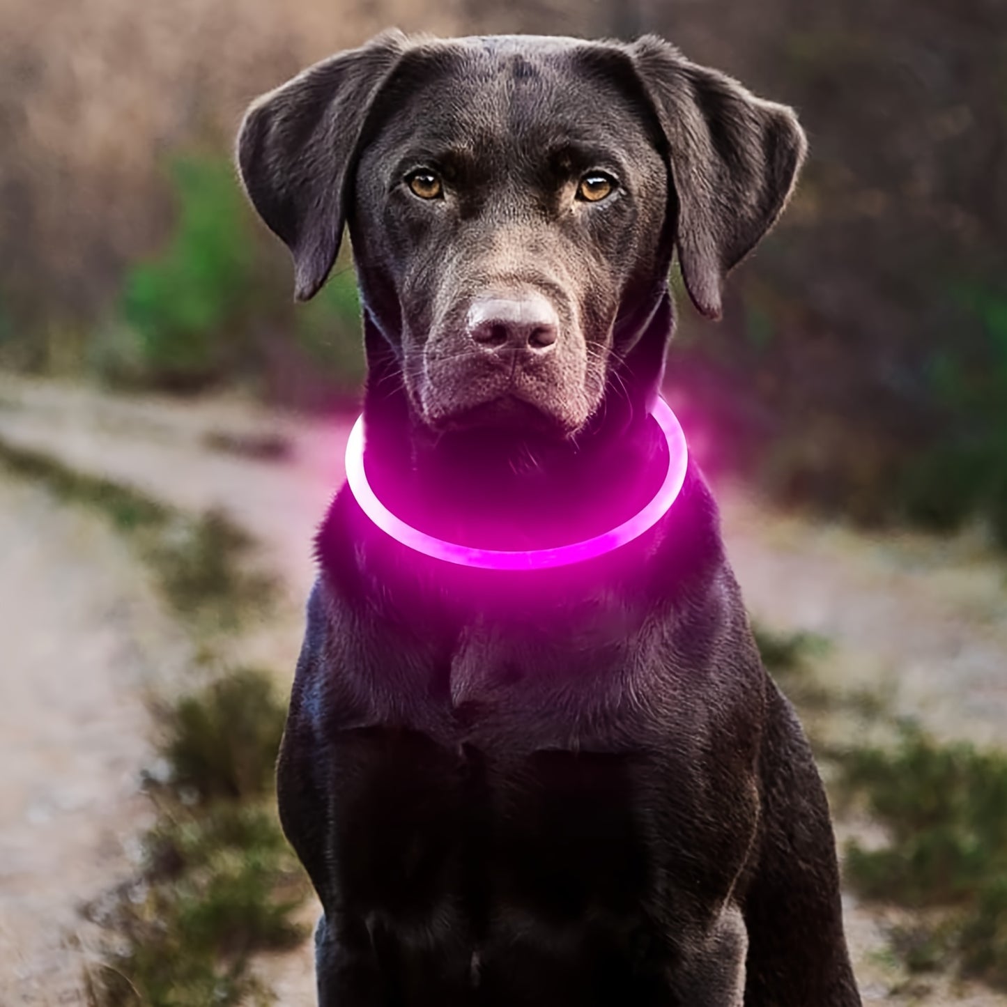 LED Dog Collar, Adjustable Light-Up Safety Pet Necklace, USB Rechargeable, Anti-Lost Luminous Collar For Nighttime Visibility, Durable ABS Material