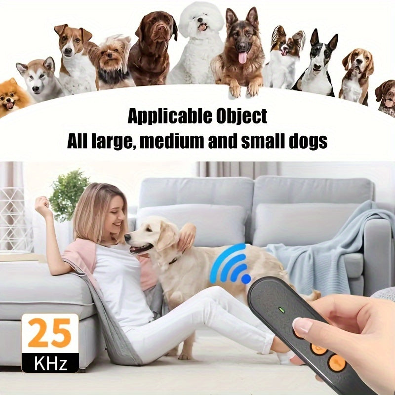 USB Rechargeable Soundwave technology Dog Repeller - Portable Handheld Bark Control Device with Beep Training Mode for Pet Safety