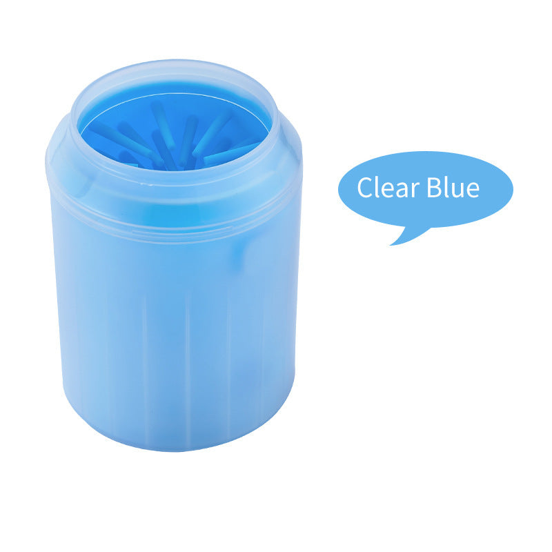 Portable Silicone Pet Paw Cleaner Cup for Dogs & Cats - Soft Bristle Brush, Non-Electric, PP Material, Blue - Ideal for Keeping Your Pet's Paws Clean Indoors, Dog Paw Cleaner