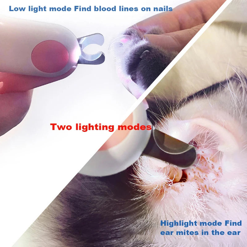 Professional Pet Nail Clipper LED Light Pet Nail Clipper Claw Grooming Scissors for Cats Small Dogs Scissors Cat  Accessories