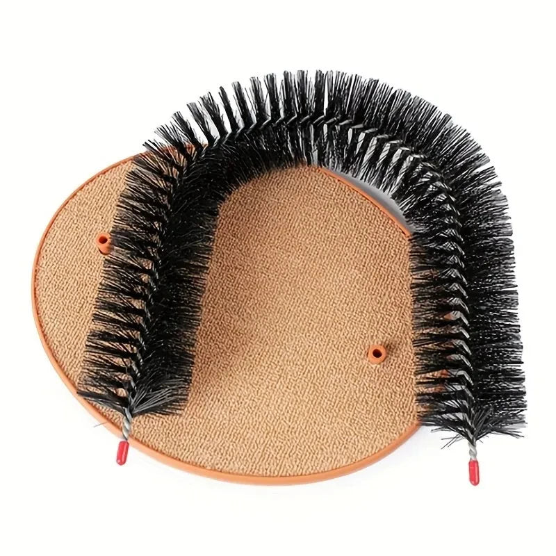 A Massage Grooming Rubbing Brush with Scratching Pad Toy for Cats Interactive Toys