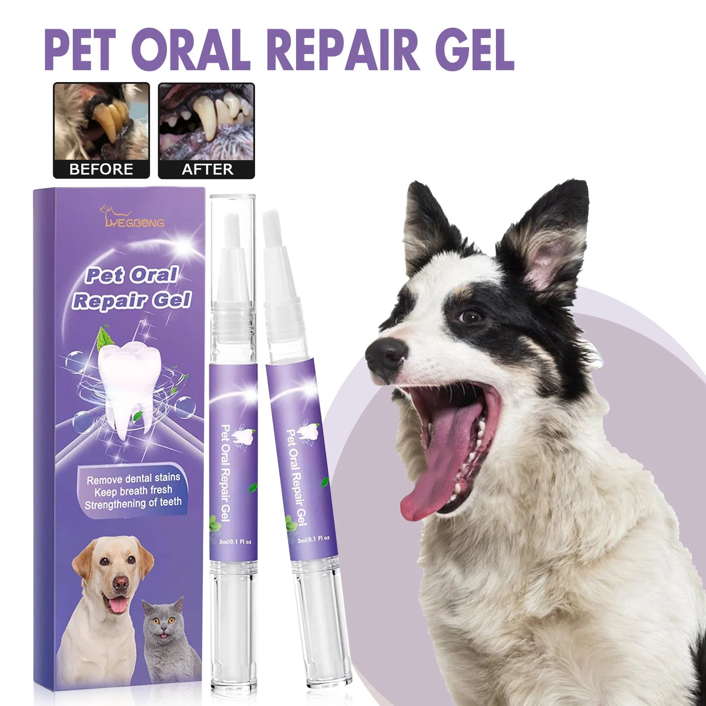 Dog Oral Cleaning Gel Tooth Stain Cleaner Remove Dental Stakes Tartar Plaque Eliminator Fresh Breath Pets Tooth Whitening Pen