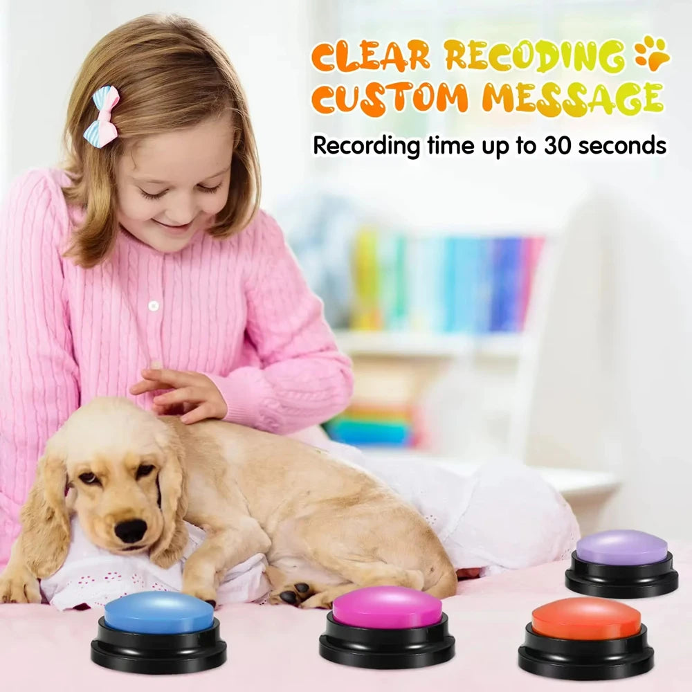 1PCS Dog Communication Buttons Voice Recording Button For Pet Training Buzzer 30 Second Record Playback Funny Gift For Talking