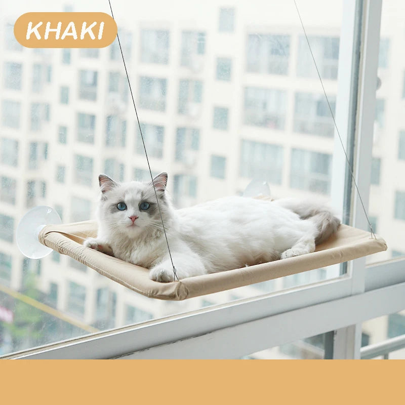 Pet Cat Hammock Aerial Hanging Cat Bed Cats Bed House Kitten Climbing Frame Sunny Window Seat Nest Bearing 20kg Pet Accessories