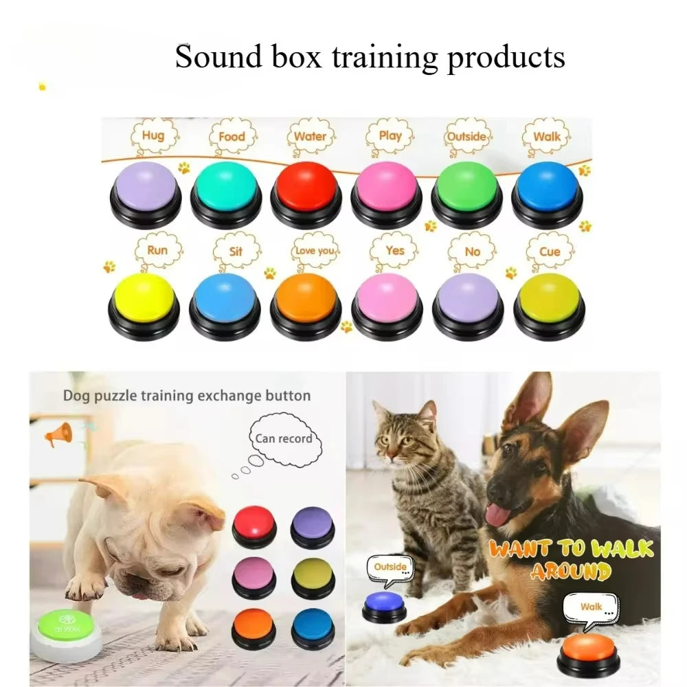 1PCS Dog Communication Buttons Voice Recording Button For Pet Training Buzzer 30 Second Record Playback Funny Gift For Talking