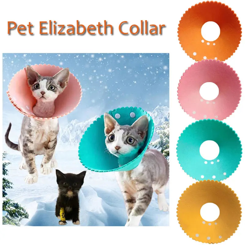 Cat Recovery Collar Wound Healing Protection Elizabethan Collar Surgery Anti-Lick Cat Collar Anti-Bite Pet Cat Accessories