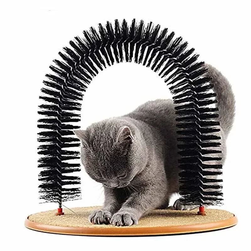 A Massage Grooming Rubbing Brush with Scratching Pad Toy for Cats Interactive Toys