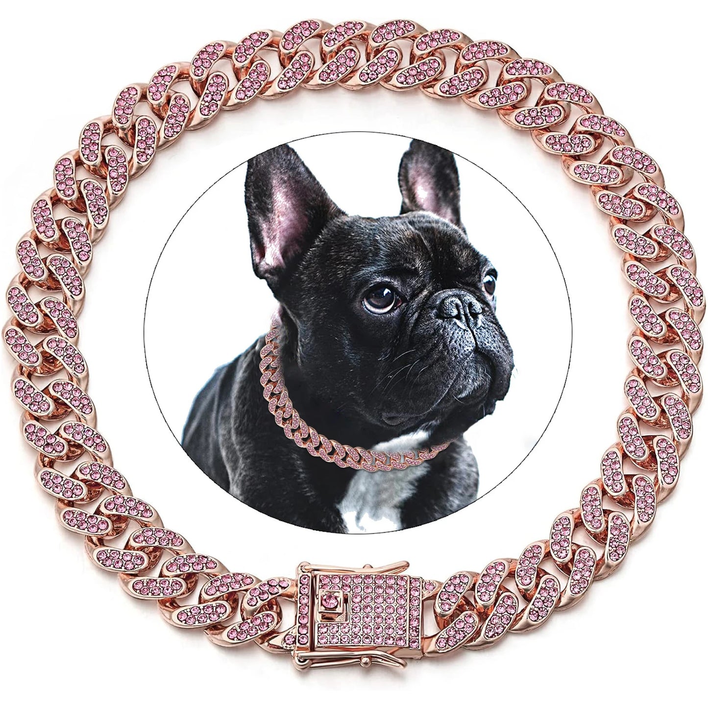 Diamond Dog Chain Collar Cuban Gold Chains for Dogs and Cats 15MM Bling Jewelry Luxury Necklace