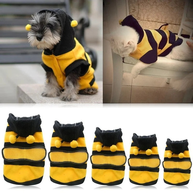 Bee Pet Puppy Coat Apparel Outfit |  Dog & Cat Hoodie Fancy Costume