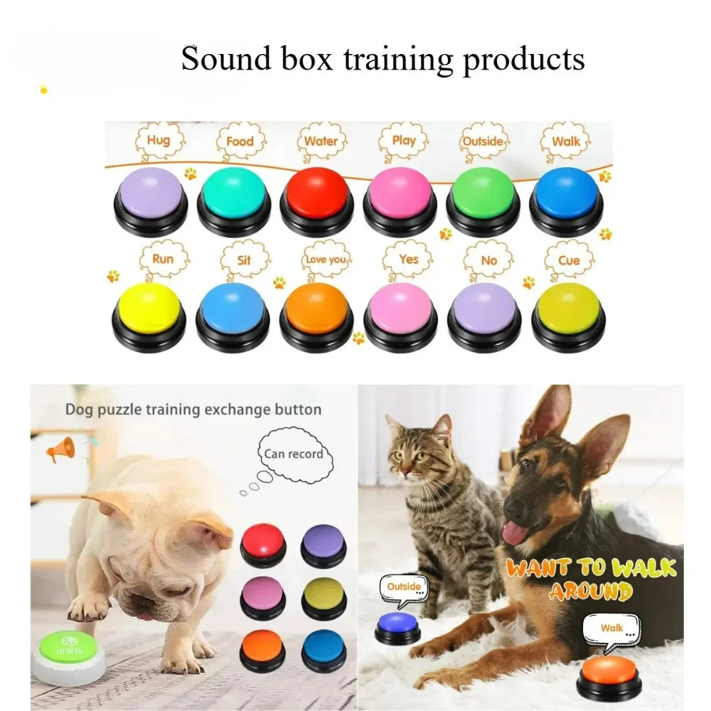 8PCS Dog Communication Buttons Voice Recording Button for Pet Training Buzzer 30 Second Record Playback Funny Gift for Talking