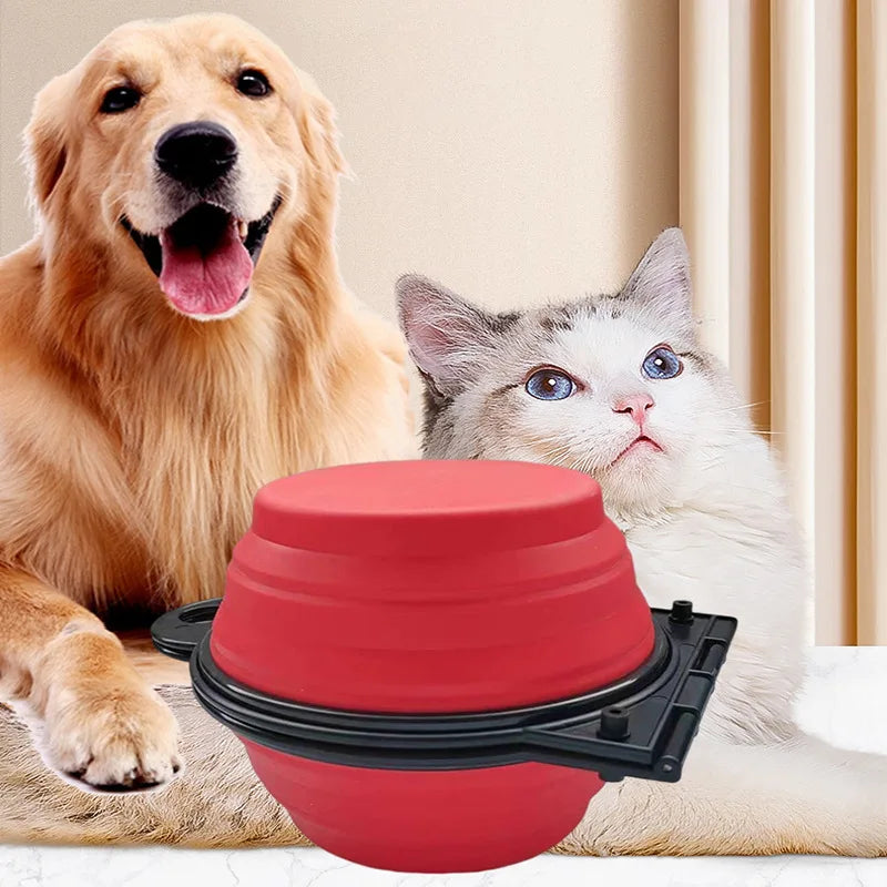 1-piece 2-in-1 foldable dual bowl feeding bowl | portable outdoor travel dog and cat drinking bowl