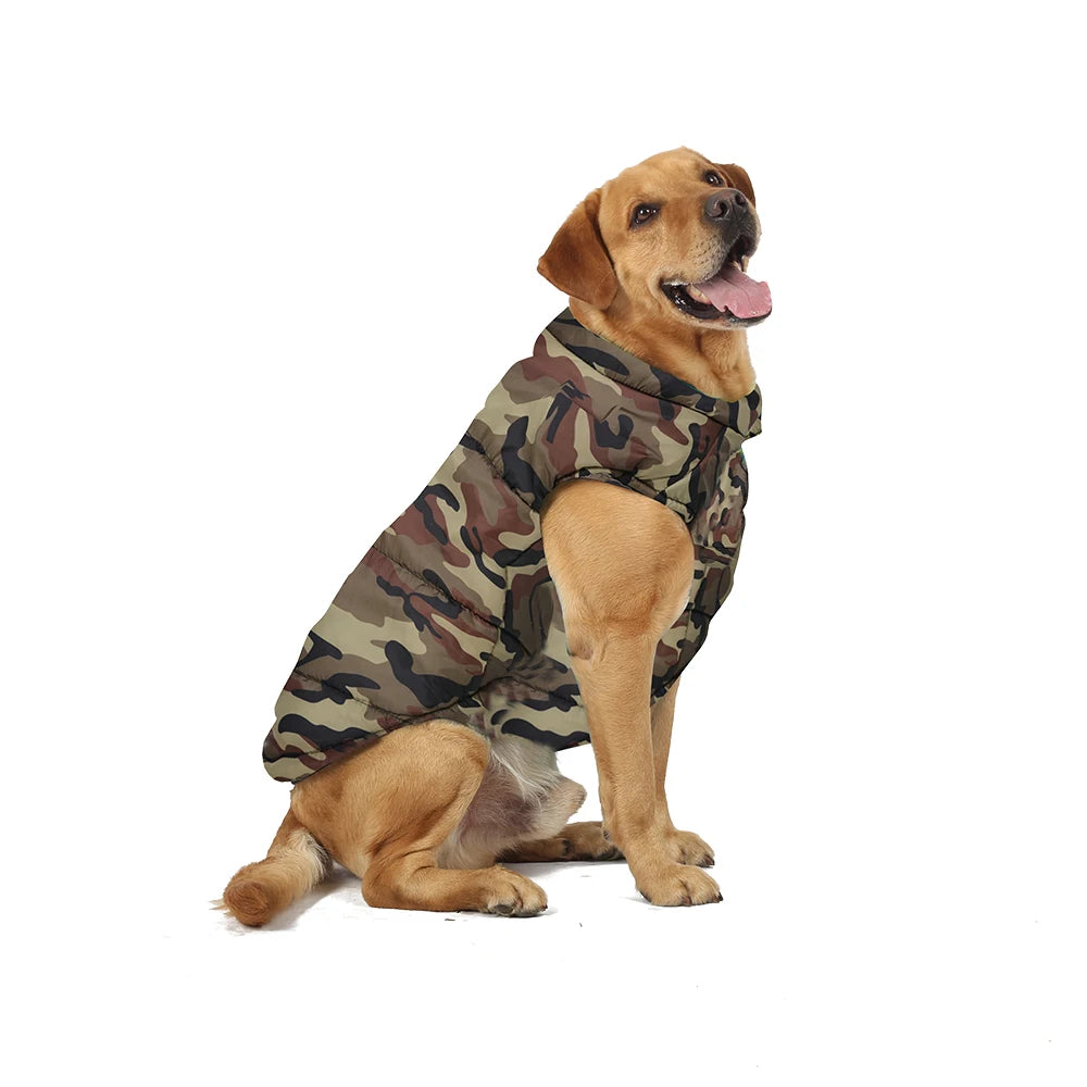 Winter Dog Clothes Coat Waterproof Puppy Cat Jacket For Large Dogs Camouflage Print Warm Windproof Pet Labrodor Apparel Costume