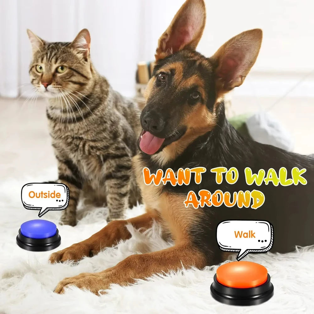 1PCS Dog Communication Buttons Voice Recording Button For Pet Training Buzzer 30 Second Record Playback Funny Gift For Talking