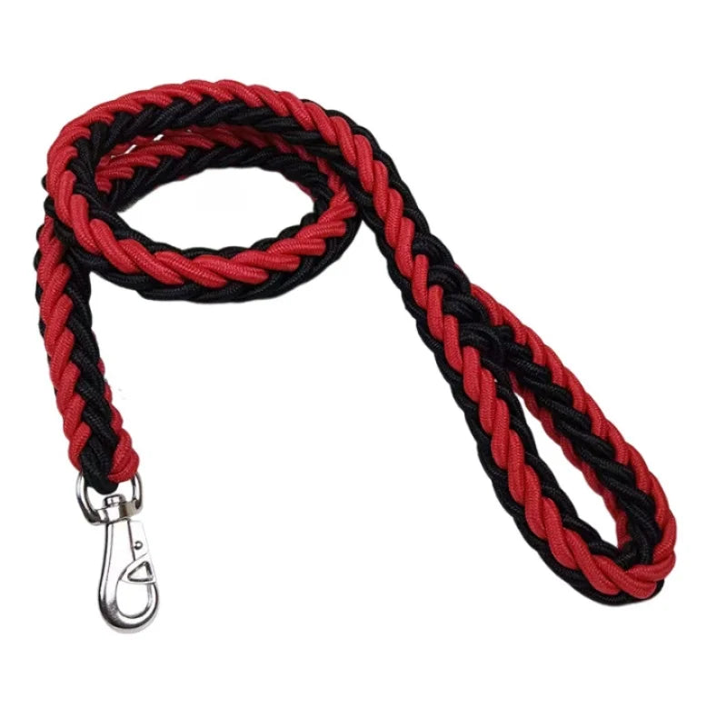 Large Dog Leash Nylon Braided Traction Rope Pet Walking Thick Hand Rope For Bulldog Rottweiler Hound Dogs Accessories