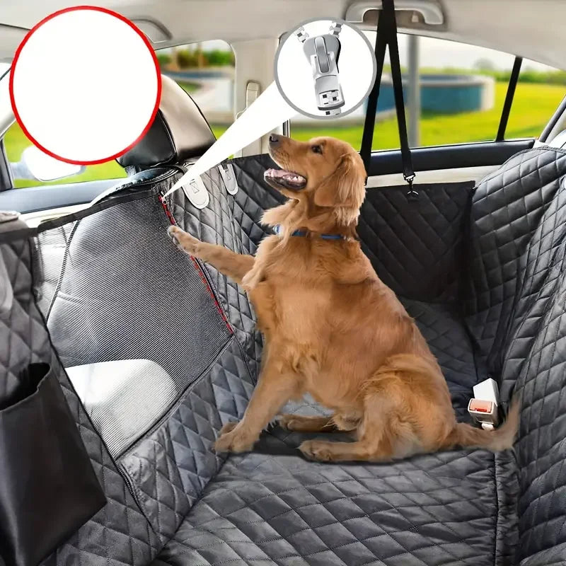 Dog Seat Cover for Back Seat, 100% Waterproof Dog Car Seat Covers with Mesh Window, Scratch Prevent Antinslip Dog Car Hammock, C