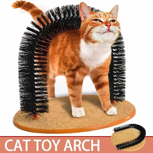 A Massage Grooming Rubbing Brush with Scratching Pad Toy for Cats Interactive Toys