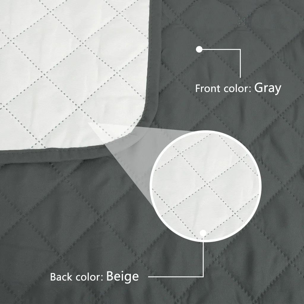 Waterproof Quilted Sofa Cover Anti-wear Slipcovers W/ Non Slip Elastic Straps Washable Couch Covers for Kids Pets Sofa Protector