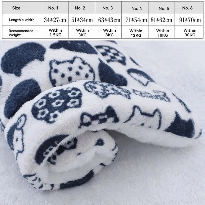 Soft Flannel Pet Mat dog Bed Winter Thicken Warm Cat Dog Blanket puppy Sleeping Cover Towel cushion for small Medium large dogs