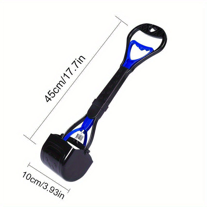 1pc Metabest Dog Poop Scooper, Portable Folding Pet Waste Picker with Long Handle, High Tension Spring, Easy Pickup for Grass, Concrete, Dirt - No Gloves Needed, Durable Plastic Material, Without Battery