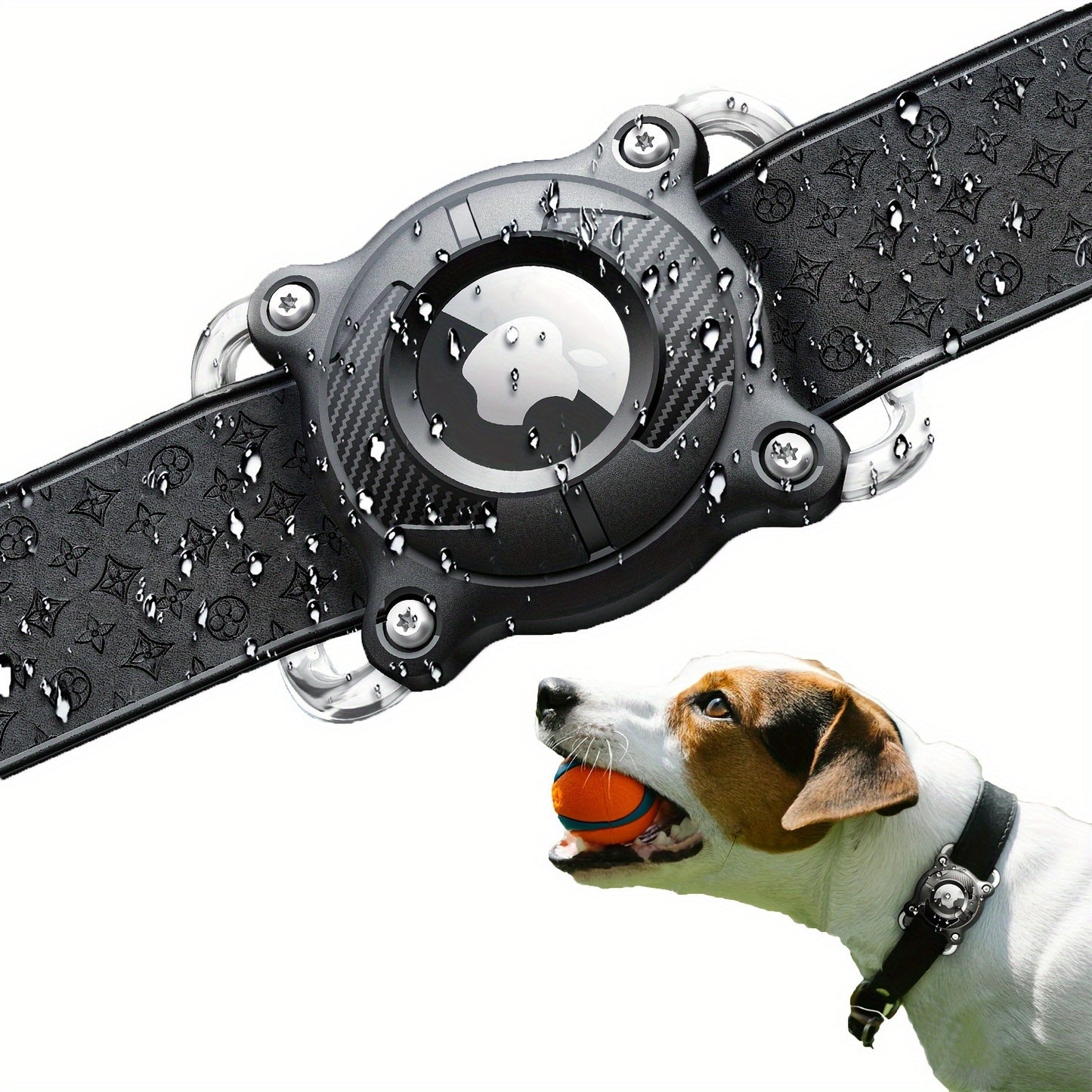 Durable AirTag Pet Collar Case - Waterproof & Rainproof, Stainless Steel Attachment, Full Coverage TPU Dog Collar Holder, Battery-Free Safety Design