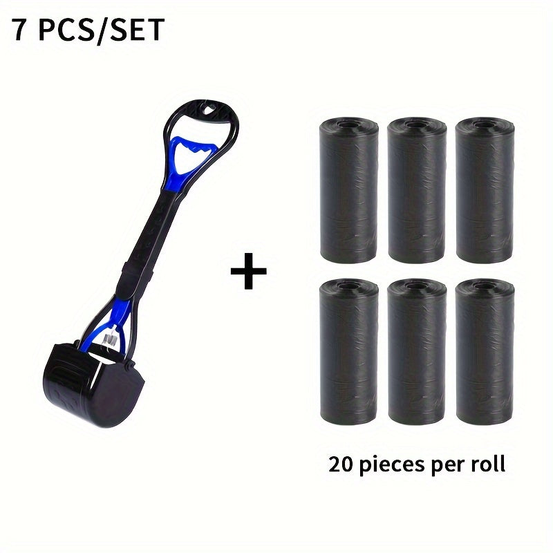 1pc Metabest Dog Poop Scooper, Portable Folding Pet Waste Picker with Long Handle, High Tension Spring, Easy Pickup for Grass, Concrete, Dirt - No Gloves Needed, Durable Plastic Material, Without Battery