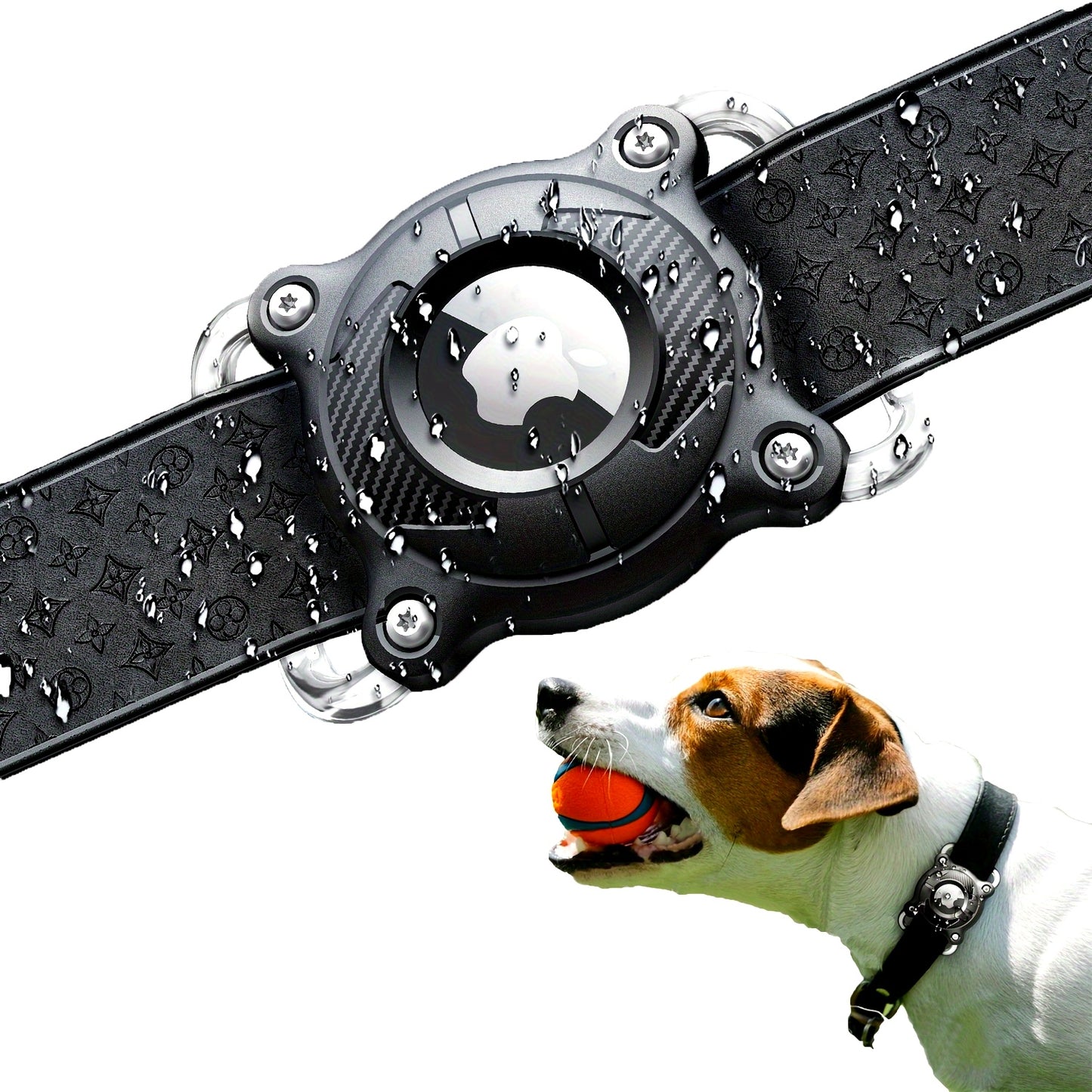 Durable AirTag Pet Collar Case - Waterproof & Rainproof, Stainless Steel Attachment, Full Coverage TPU Dog Collar Holder, Battery-Free Safety Design